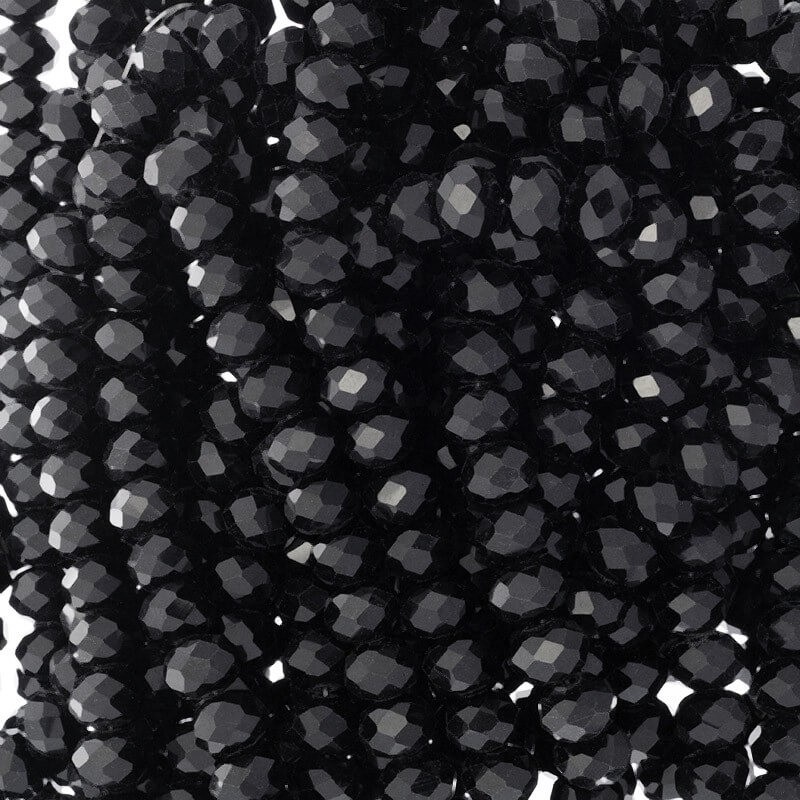 Beads / beads, crystals / black / 12x9mm 70pcs SZKROP12002