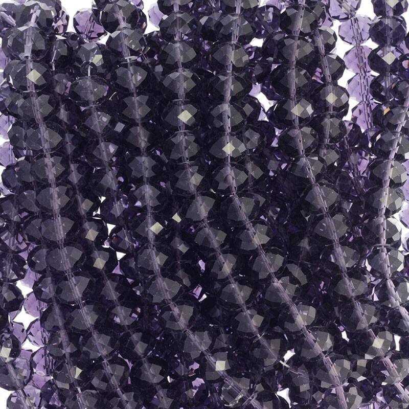 Beads / beads crystals / violet / 12x9mm 73pcs SZKROP12014