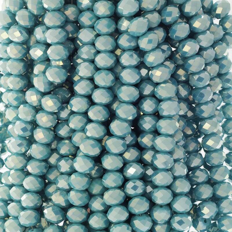 Beads / beads, crystals / pearl turquoise / 12x9mm 73pcs SZKROP12082