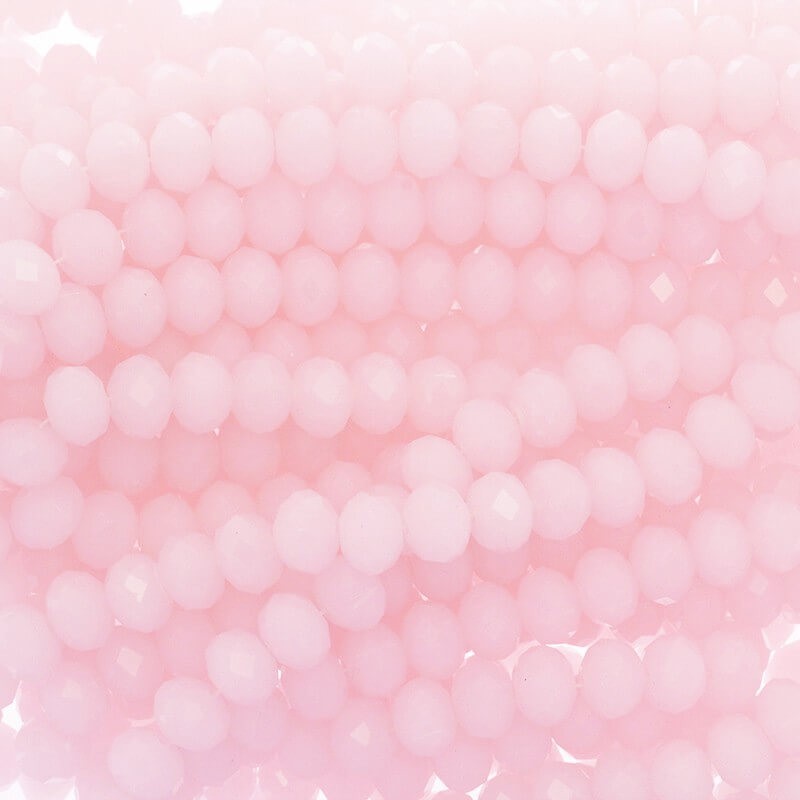 Beads / beads, crystals / milky pink / 12x9mm 73pcs SZKROP12125