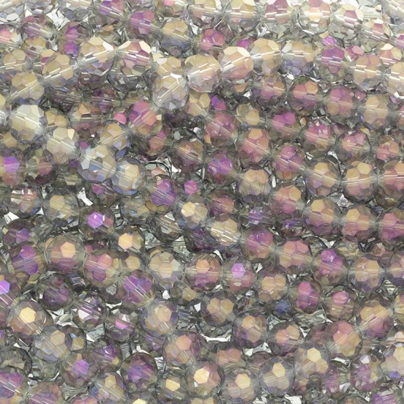 Koraliki kryształki kulki 12mm szare / fioletowy kameleon  50szt  SZKRKU12029