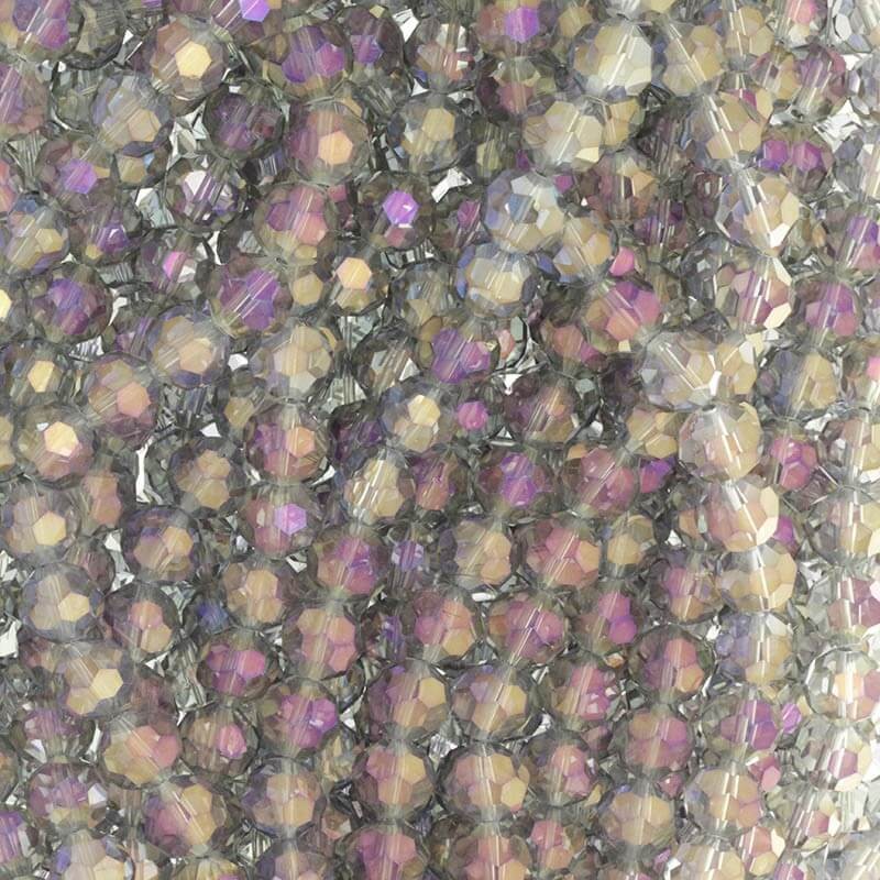 Koraliki kryształki kulki 12mm szare / fioletowy kameleon  50szt  SZKRKU12029