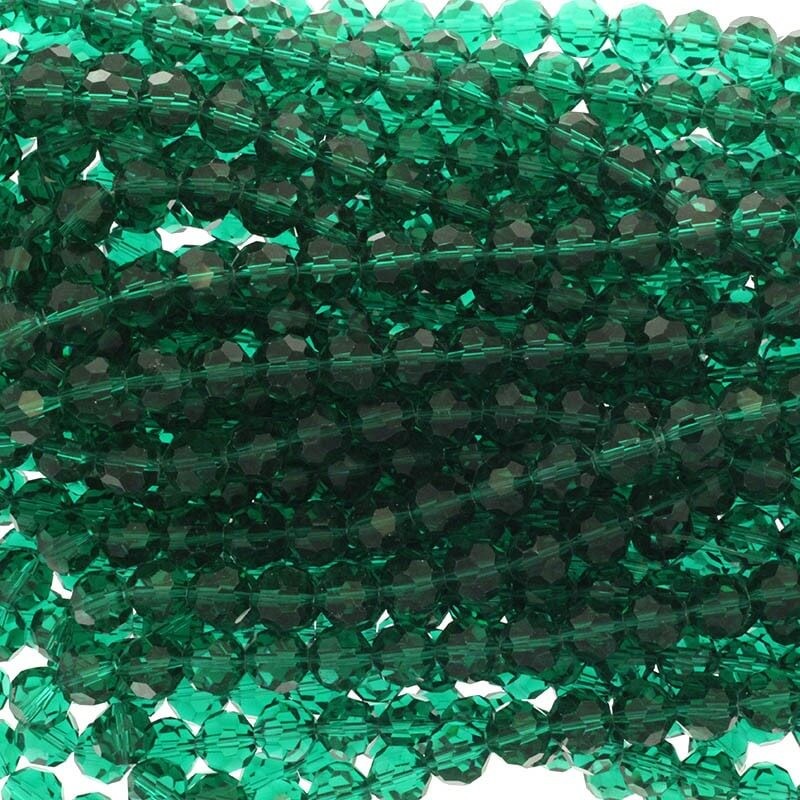 Koraliki kryształki kulki 10mm morska zieleń 70szt SZKRKU10018