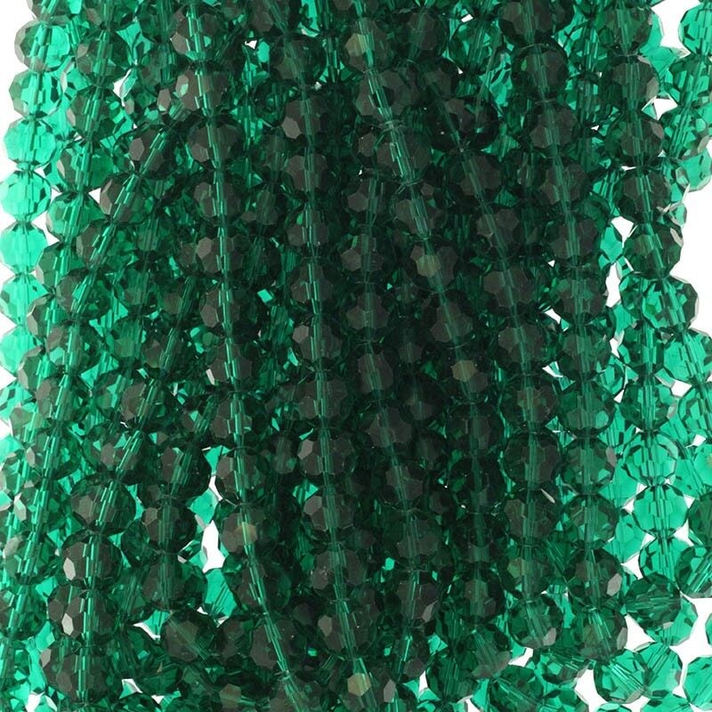 Koraliki kryształki kulki 10mm morska zieleń 70szt SZKRKU10018