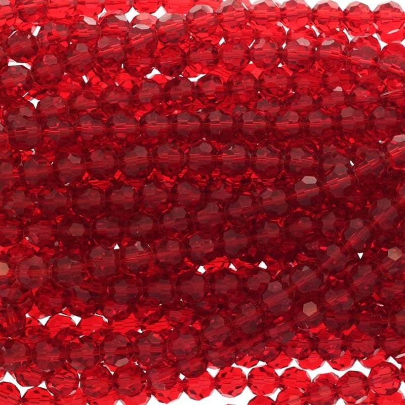 Koraliki kryształki kulki 10mm czerwone 70szt SZKRKU10020