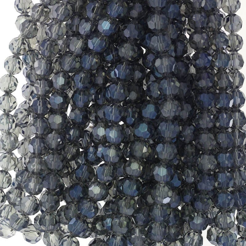 10mm crystal beads gray / navy chameleon 70pcs SZKRKU10036