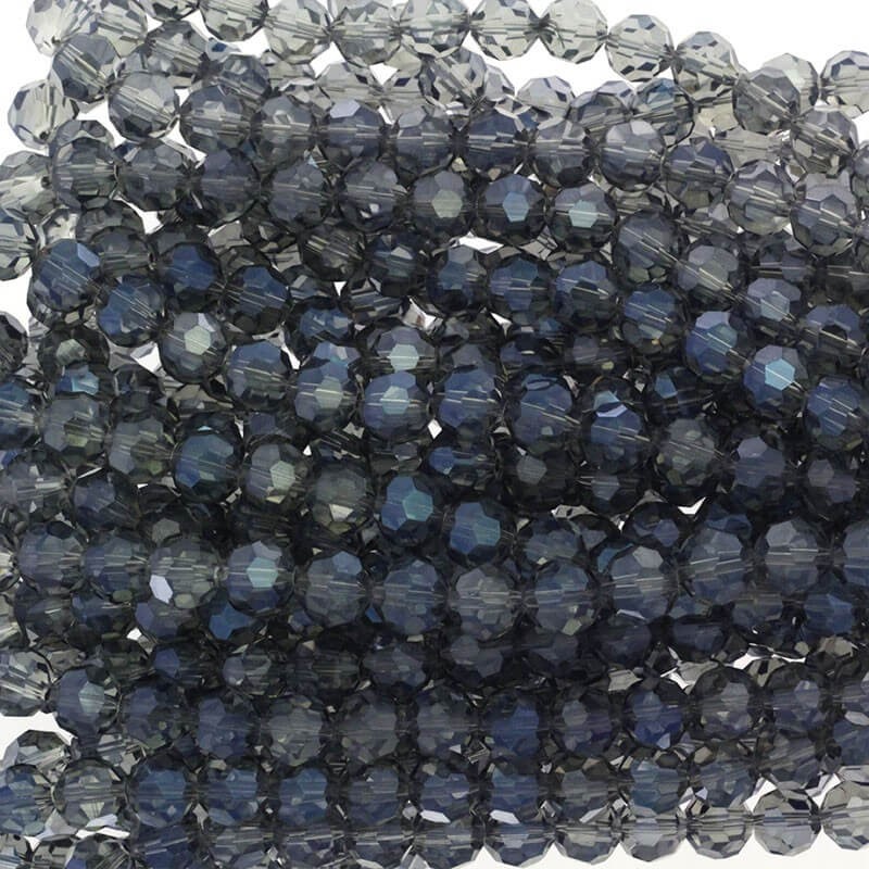10mm crystal beads gray / navy chameleon 70pcs SZKRKU10036
