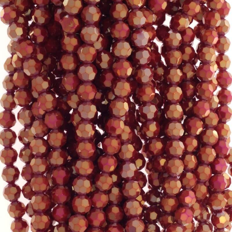Crystal beads 10mm red with gold 70pcs SZKRKU10121