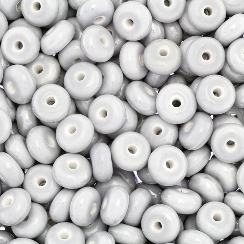 Ceramic beads / rings 10mm light gray 2pcs COP11S01DA