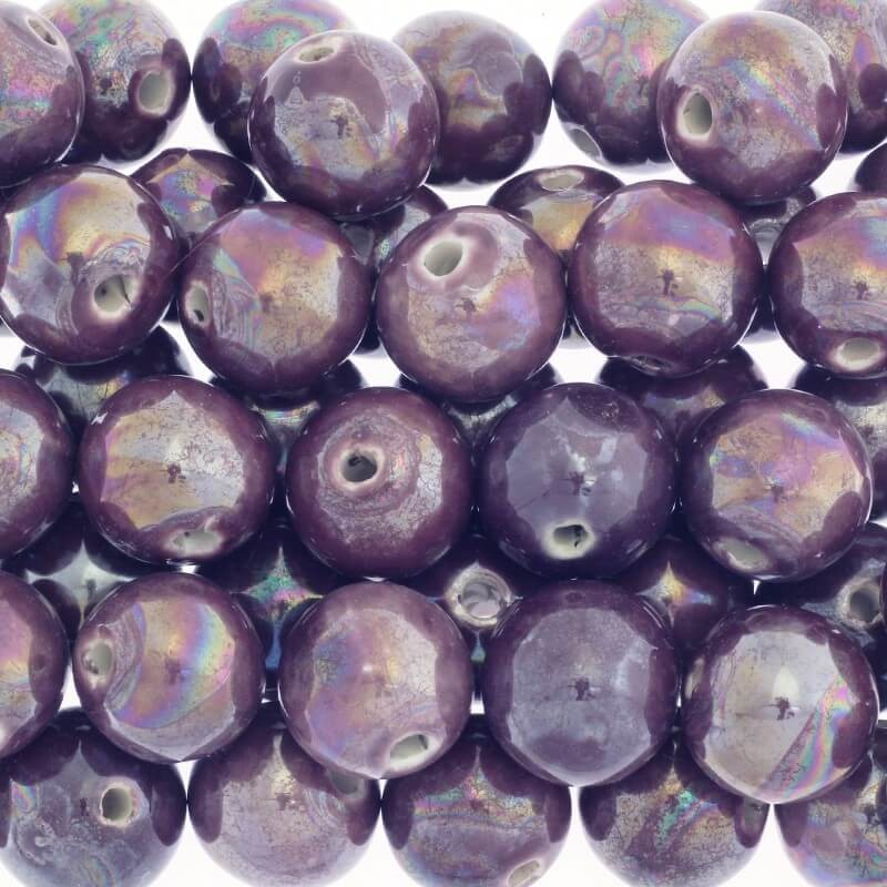 Ceramic beads 24mm violet beads ab 1pc CKU24F16