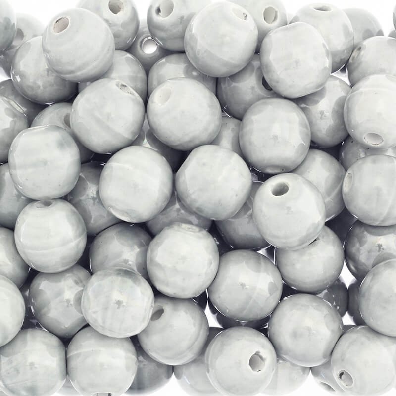 Ceramic beads / beads 22mm gray 1pc CKUD22S09