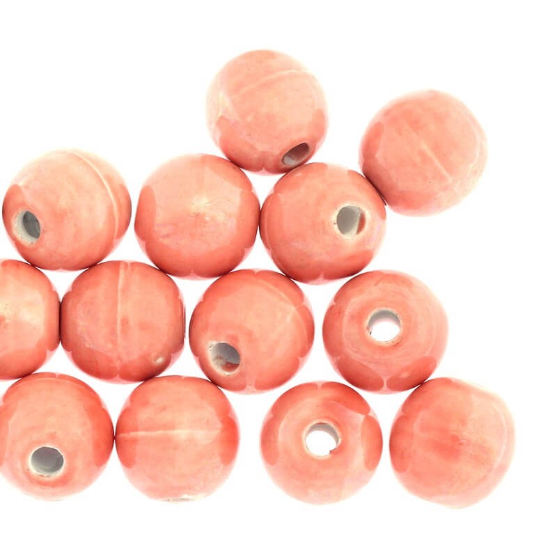 Beads / Ceramic balls 20mm salmon 1pc CKUD20R12