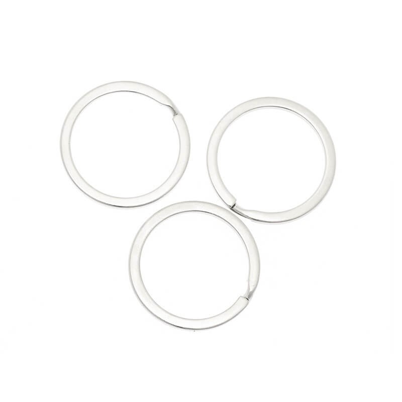 Circles for key rings 10 pcs flat platinum 30x2mm ZAPBRK31