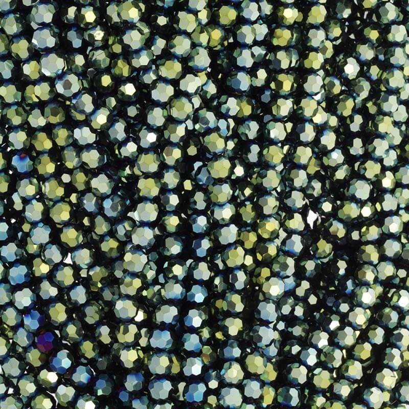 Koraliki kryształki kulki 8mm złota zieleń 72szt SZKRKU08052