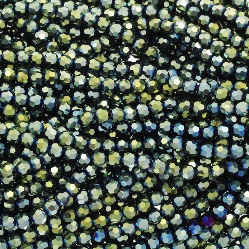 Koraliki kryształki kulki 8mm złota zieleń 72szt SZKRKU08052