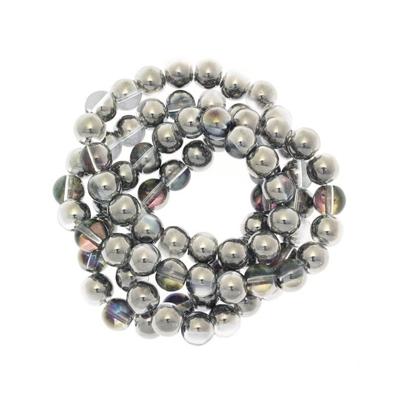 Rainbow beads 10mm platinum lavender AB 82pcs SZRB1007