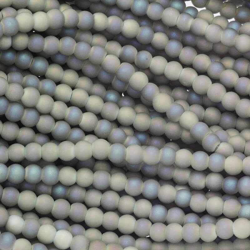 StarDust beads 4mm beads 100pcs gray with blue effect SZSD0405
