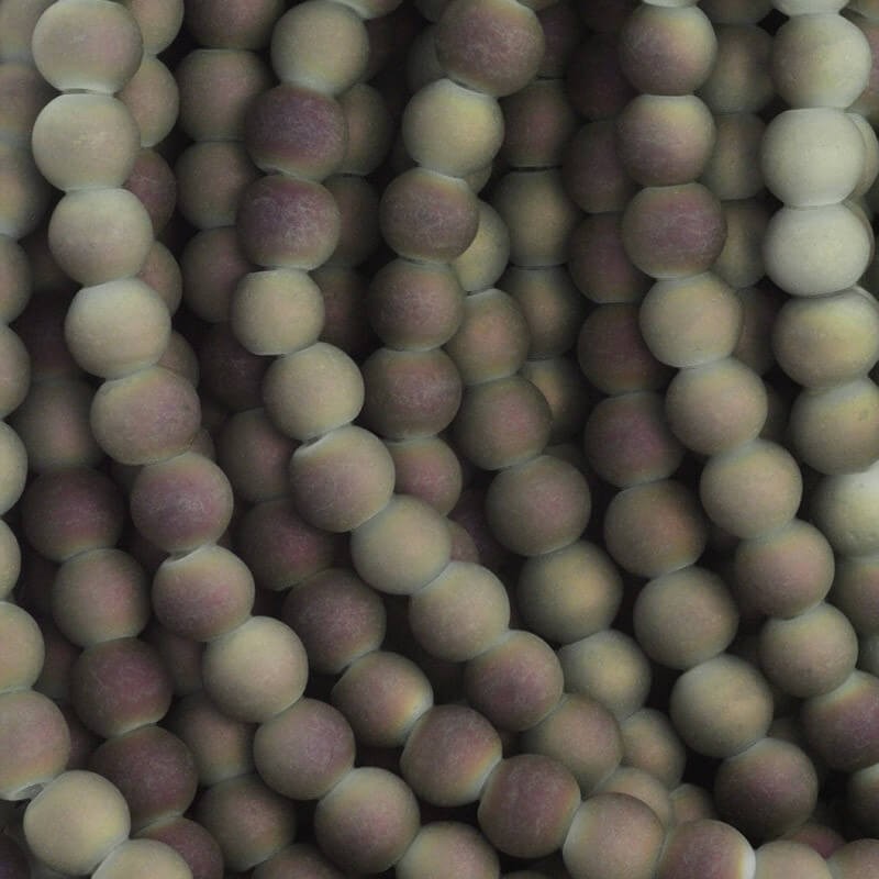 StarDust beads 6mm gray beads with purple-gold effect 68pcs SZSD0603