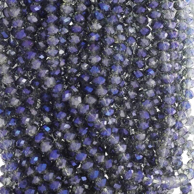 Beads / beads, crystals / navy blue chameleon / 8x6mm 72pcs SZKROP08036