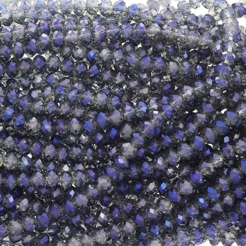 Beads / beads, crystals / navy blue chameleon / 8x6mm 72pcs SZKROP08036