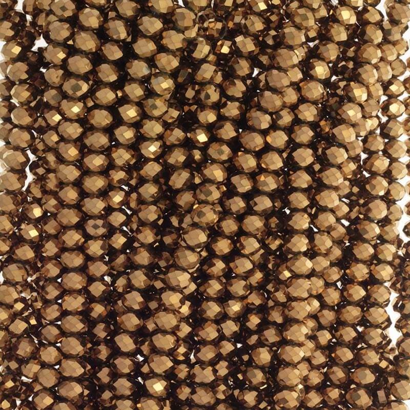 Beads / beads, crystals / metallic bronze / 8x6mm 72pcs SZKROP08050