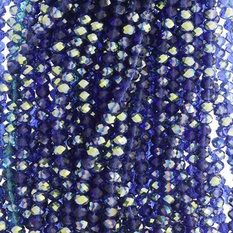 Beads / beads, crystals / cobalt ab / 8x6mm 72pcs SZKROP08044