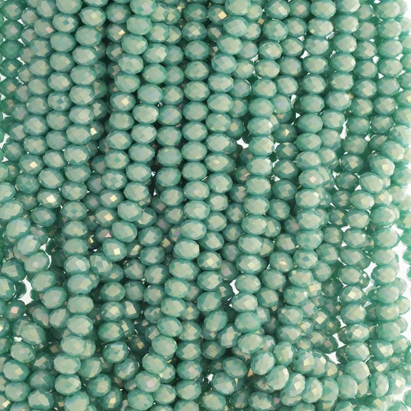 Crystal beads / pearl turquoise / 8x6mm 72pcs SZKROP08082
