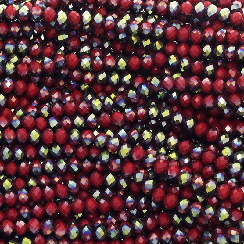 Beads / oponki crystals / red rustic / 8x6mm 72pcs SZKROP08122