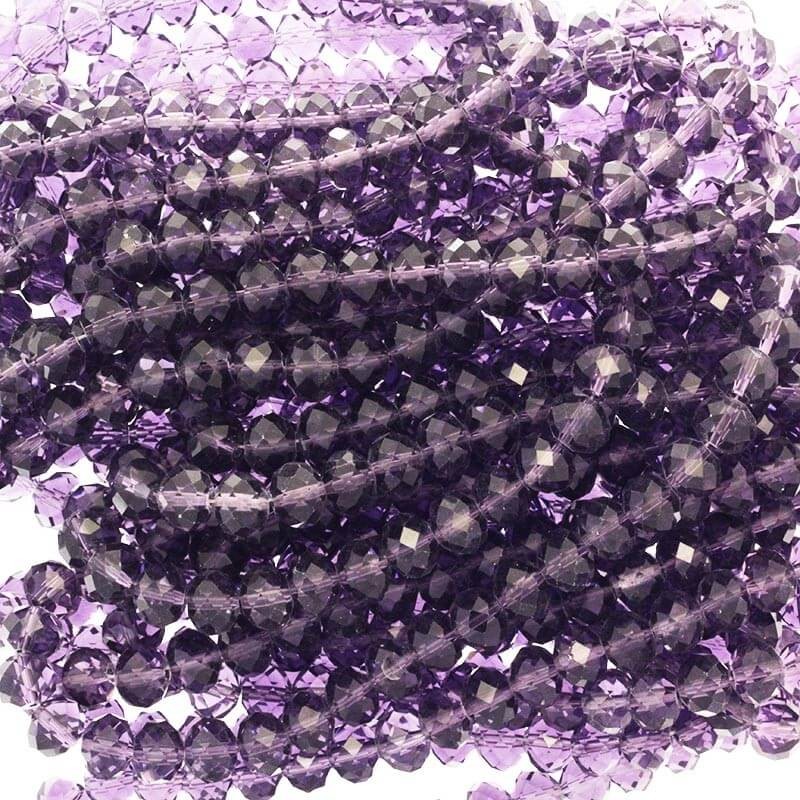 Crystals / violet beads / rings 10x8mm 72pcs SZKROP10014