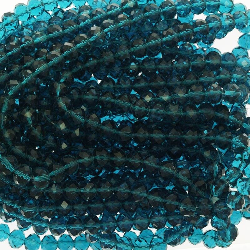Crystal / turquoise beads / rings 10x8mm 72pcs SZKROP10017