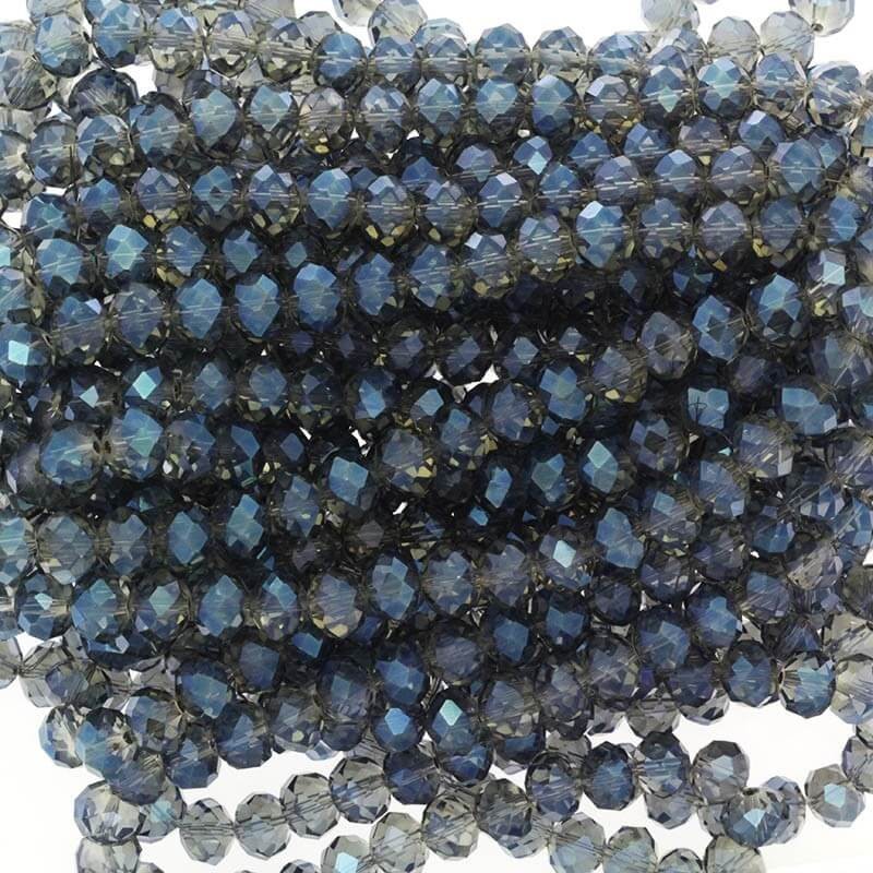 Crystal beads / navy gray chameleon / rings 10x8mm 72pcs SZKROP10036