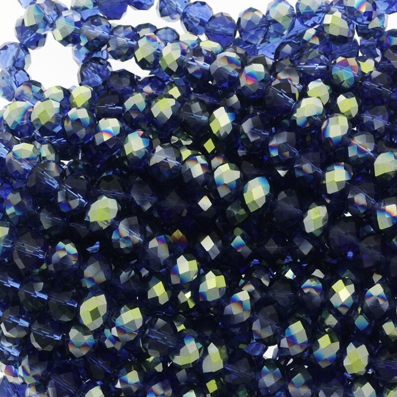 Crystals / cobalt beads / rings 10x8mm 72pcs SZKROP10044