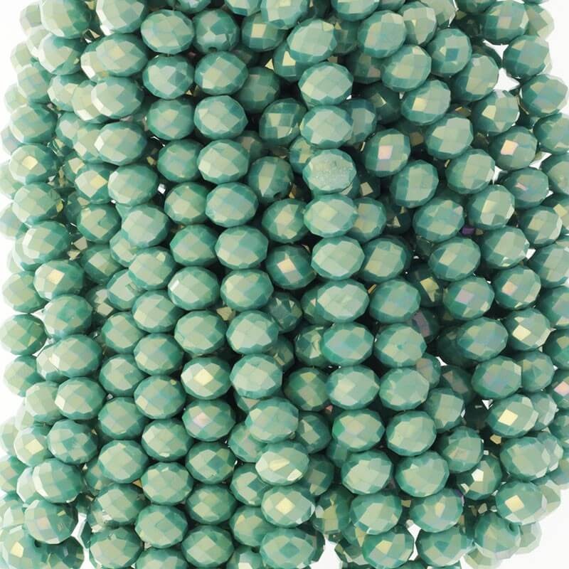 Crystal beads / pearl turquoise / rings 10x8mm 72pcs SZKROP10082
