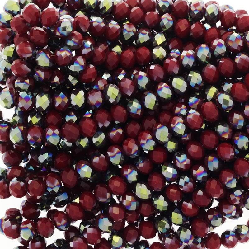 Crystal beads / red rustic / oponki 10x8mm 72pcs SZKROP10122