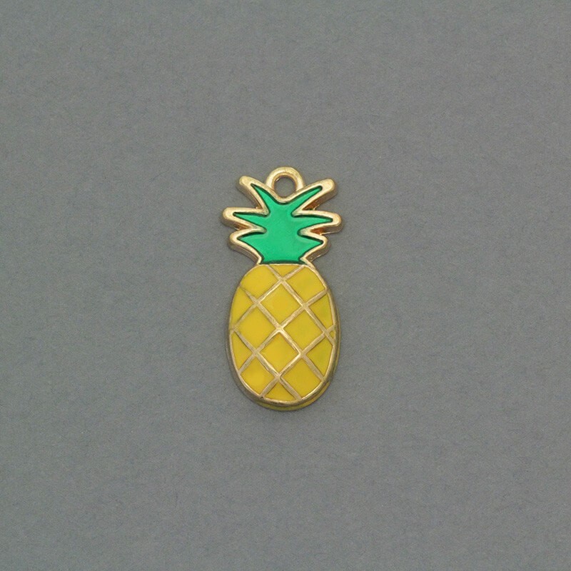 Gold pineapple pendants 1pc 22x12x3mm AKG342