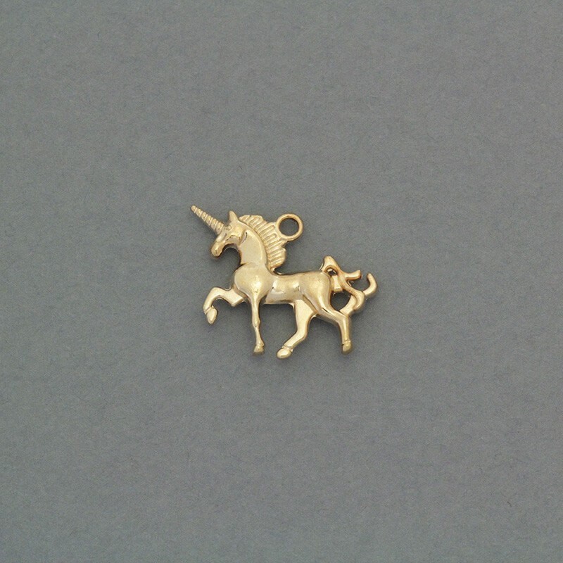 Pendants for bracelets unicorns 1pc gold 19x15mm AKG344