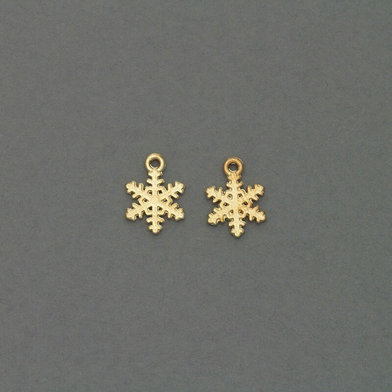 Pendants for snowflake bracelets 2pcs KC gold 10x8mm AKG336