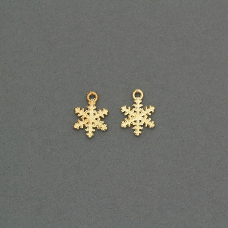 Pendants for snowflake bracelets 2pcs KC gold 10x8mm AKG336