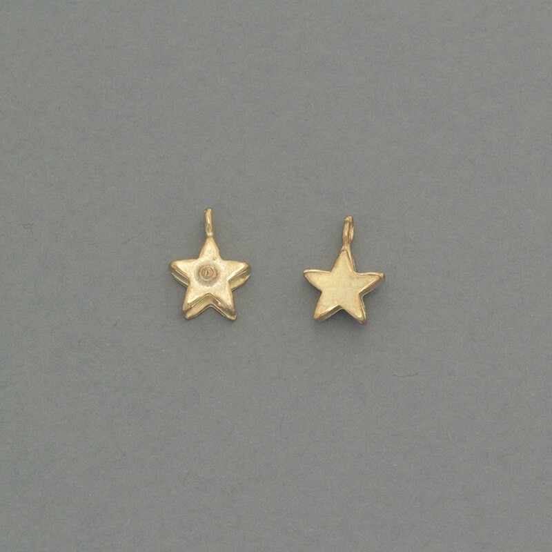 Mini stars pendants gold 10x8x3mm 4pcs AKG333