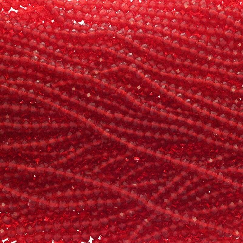 Crystal beads / rings / red / 6x4mm 100pcs SZKROP06020