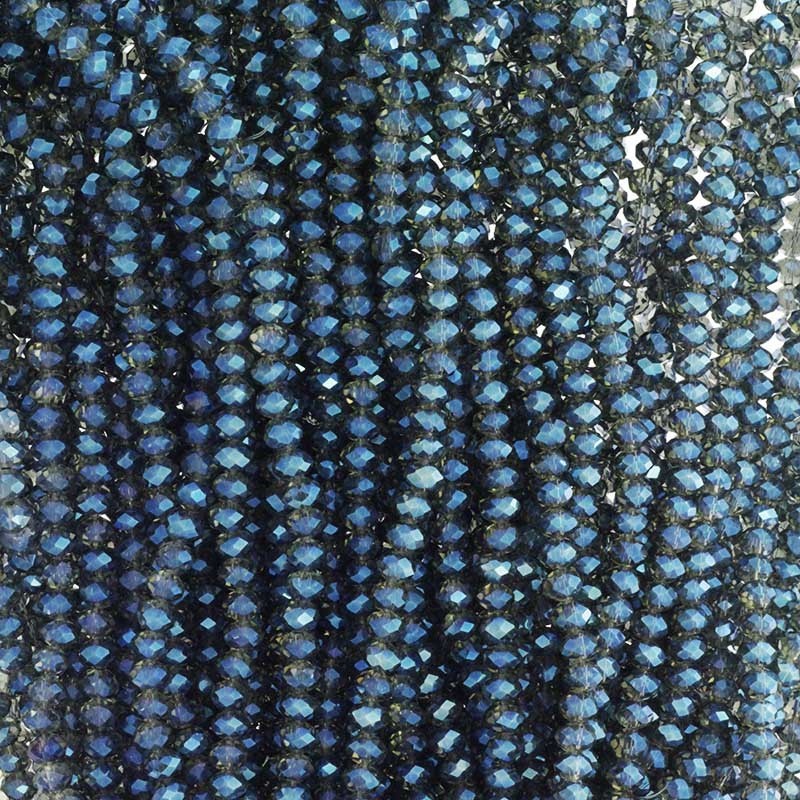 Beads / beads, crystals / navy blue chameleon / 6x4mm 100pcs SZKROP06036