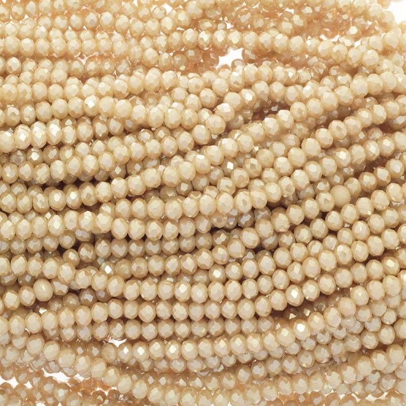 Beads / bands crystals / pearl nude / 6x4mm 100pcs SZKROP06061