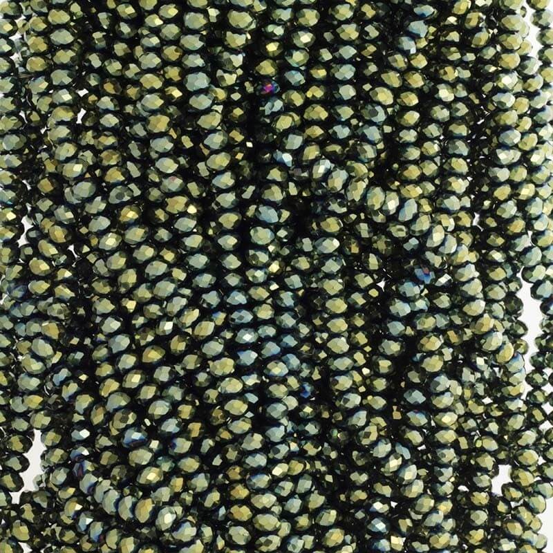 Beads / beads, crystals / golden green / 6x4mm 100pcs SZKROP06052