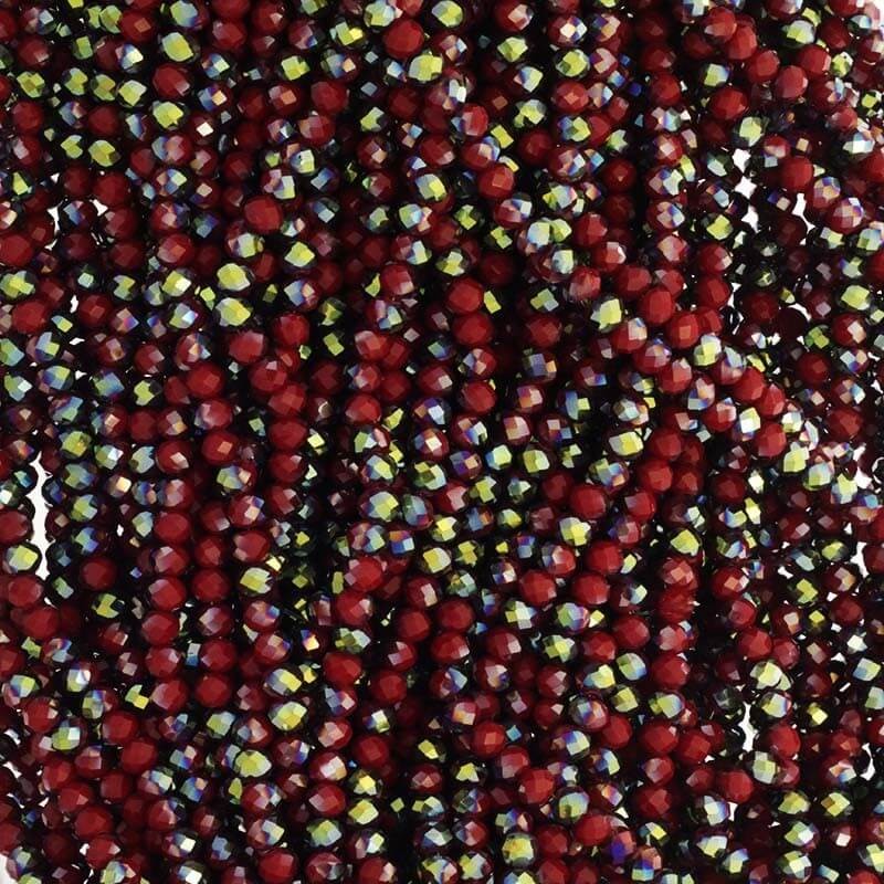 Beads / oponki crystals / red rustic / 6x4mm 100pcs SZKROP06122