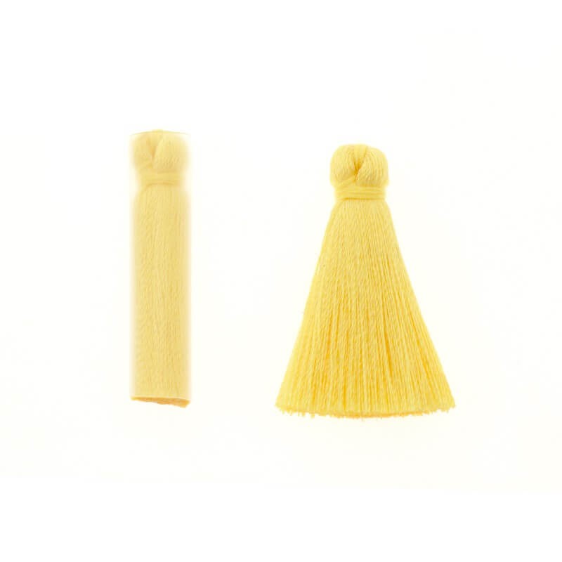 Short full tassels for bracelets viscose with a gloss LUX yellow 35x6mm 1pc TANP25