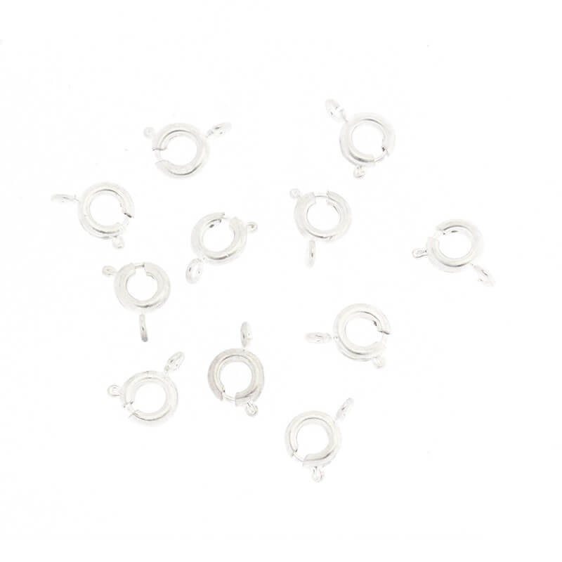Clasps for bracelets / federing 6mm clear silver 5pcs ZAPSR01SS