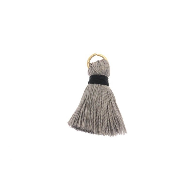 Tassels for bracelets with a circle stone gray 20mm 2pcs TASPP51