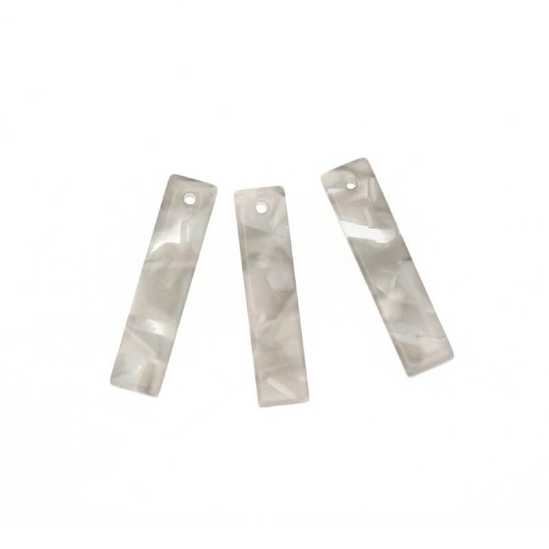 Pendants sticks 25x6mm / Art Deco resin / gray melange / 1pc XZR0117