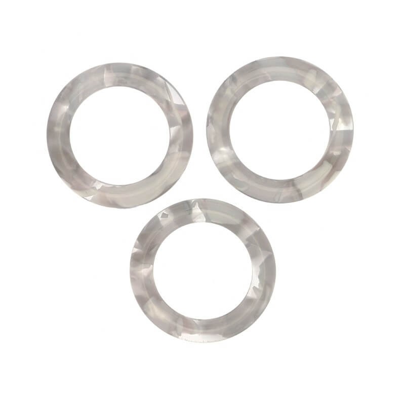 Pendants with circles 22mm / Art Deco resin / gray melange / 1pc XZR0101