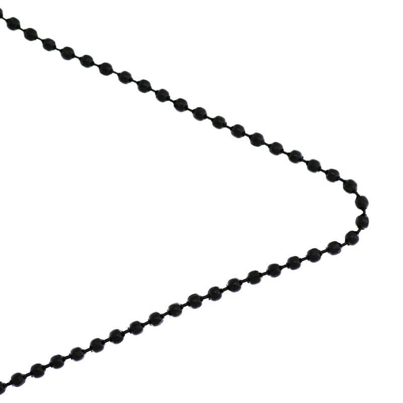 Łańcuszek na metry kulkowy czarny 2.4mm 1m LL011BL